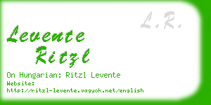 levente ritzl business card